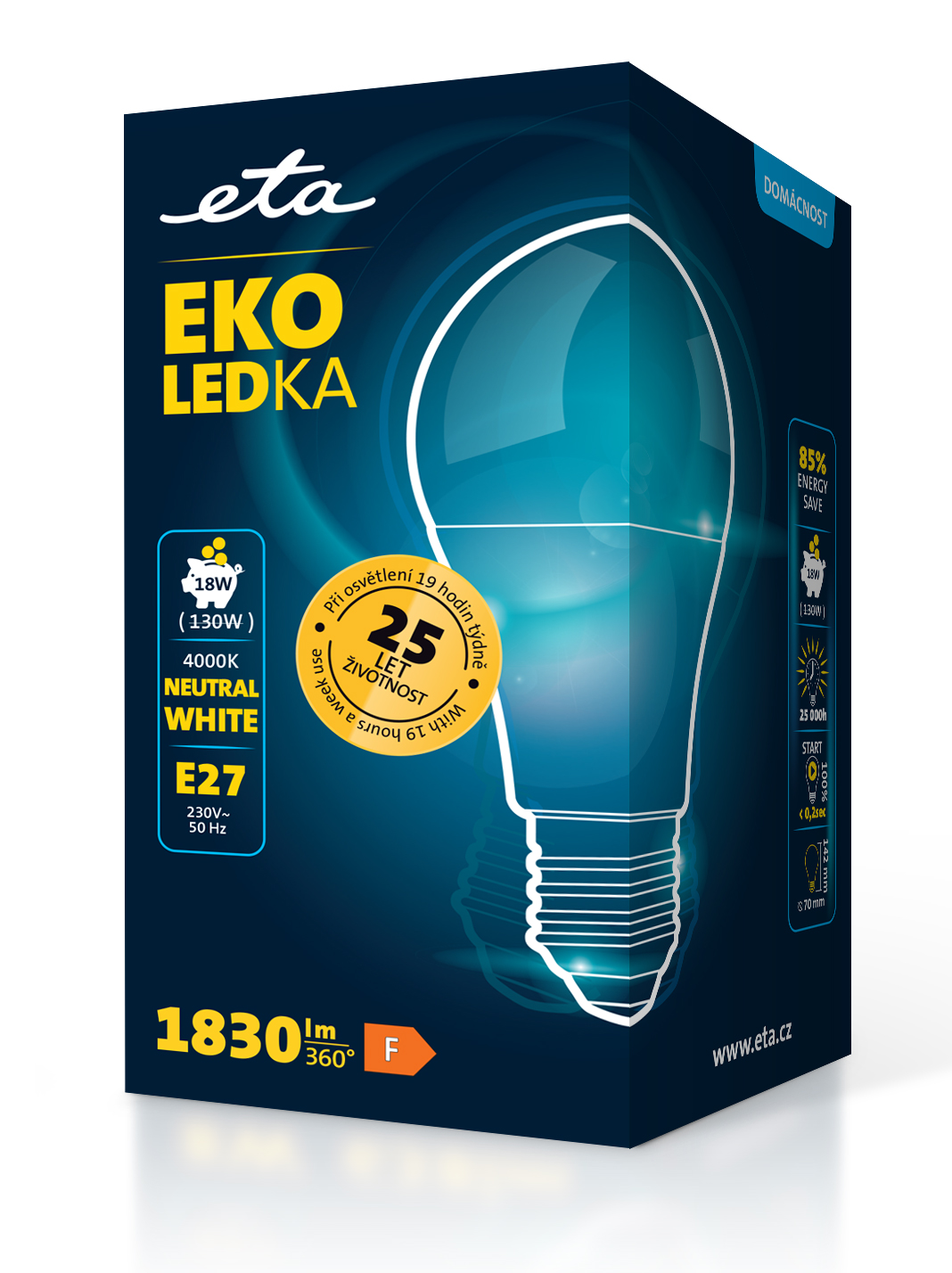 LED žiarovka ETA EKO LEDka klasik 18W, E27, neutrální bílá