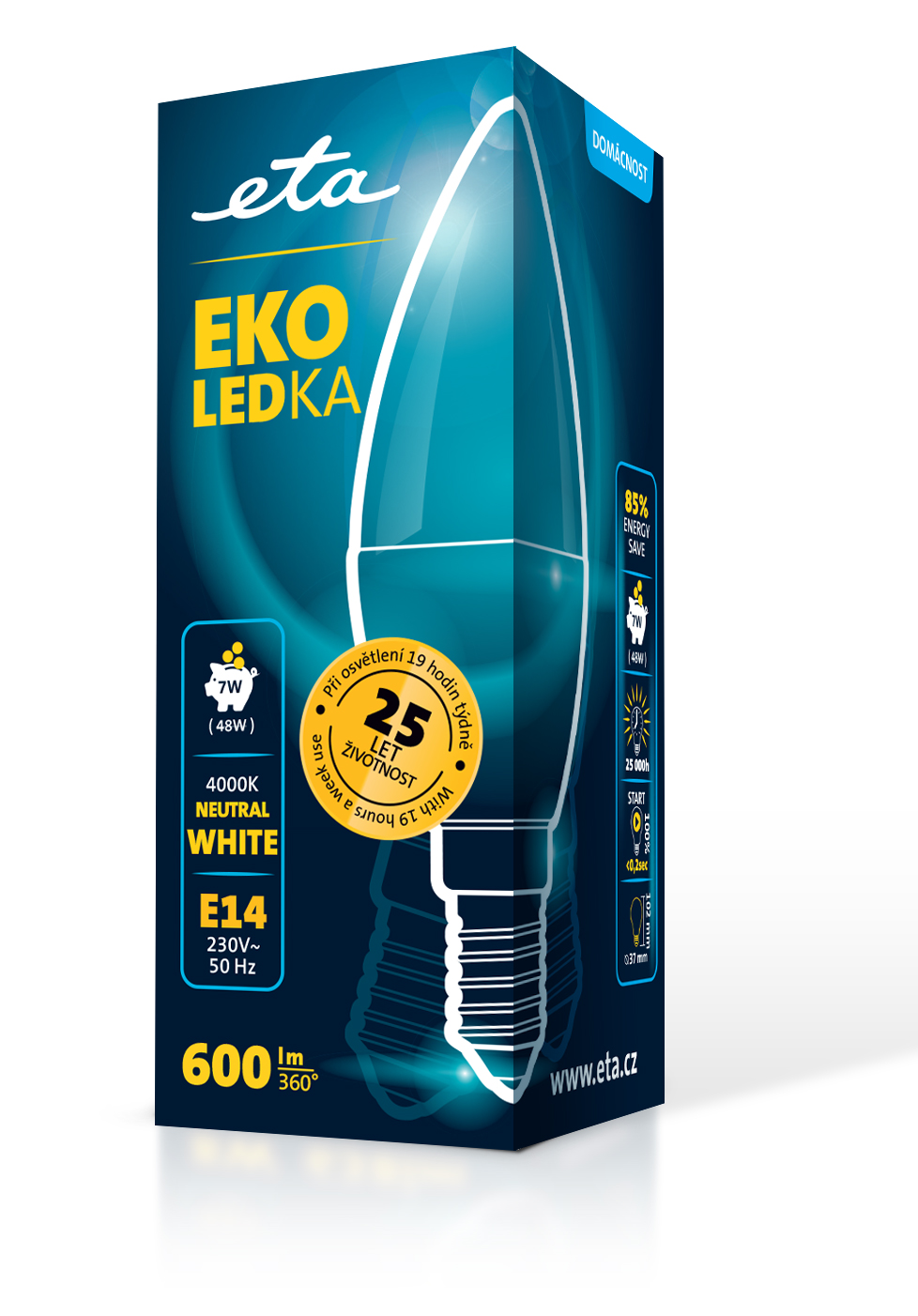 LED žiarovka ETA EKO LEDka svíčka 7W, E14, neutrální bílá