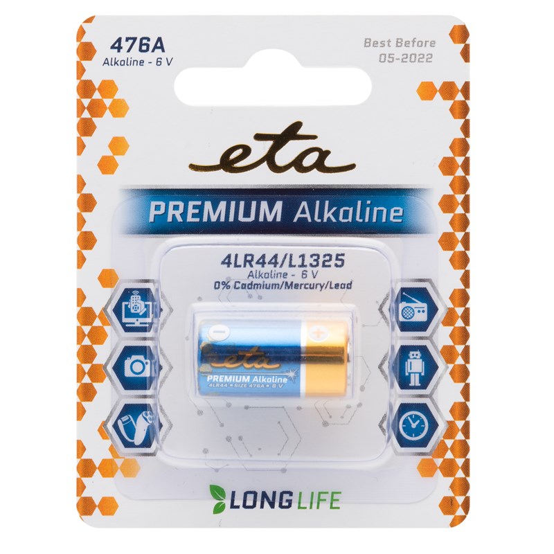 Batéria alkalická ETA PREMIUM 476A, blister 1ks