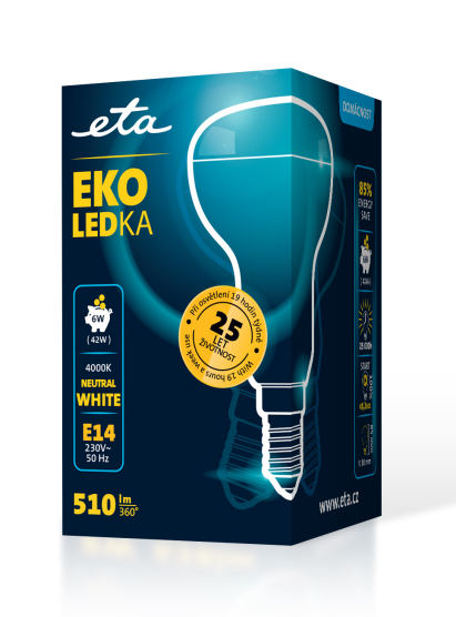 LED žiarovka ETA EKO LEDka reflektor 6W, E14, neutrální bílá