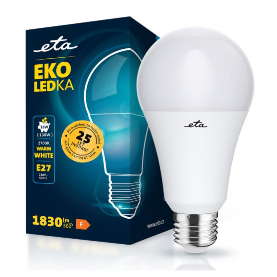 LED žiarovka ETA EKO LEDka klasik 18W, E27, teplá bílá